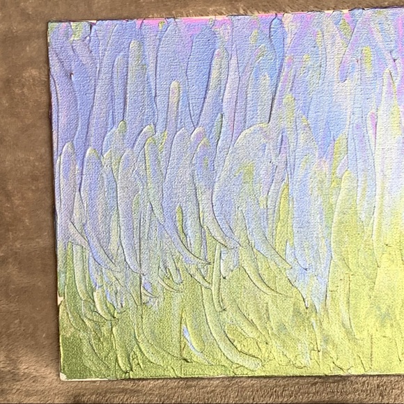 “Lavender II” Iridescent Metallic lavender, blue and green on an 8”x8” canvas - Picture 4 of 7